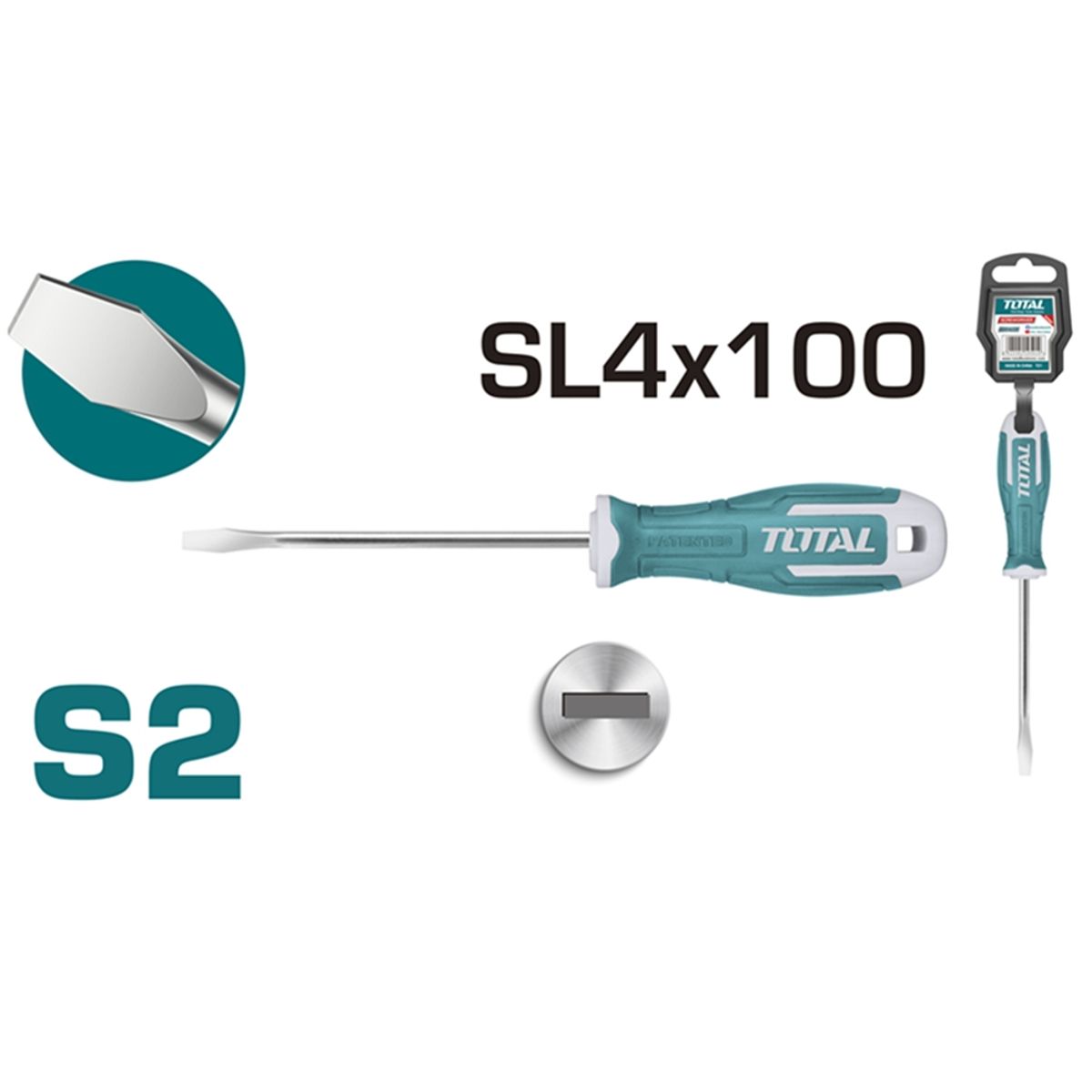 TOTAL TOOLS - Destornillador Paleta S2 Sl4 100mm Total Tht264100