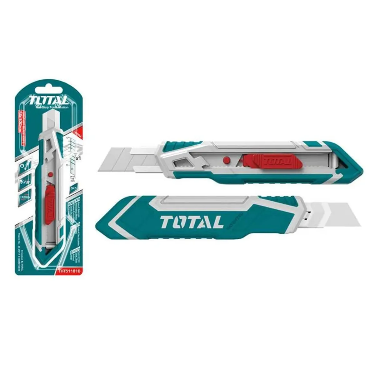 TOTAL TOOLS - Corta Carton Cuchillo Cartonero 18mm X 100mm Total Tht511816
