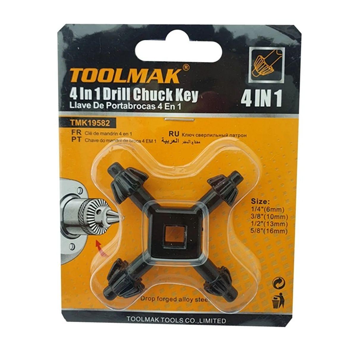 GENERICO - Llave Universal Porta Brocas Taladro Multifunción 4 En 1