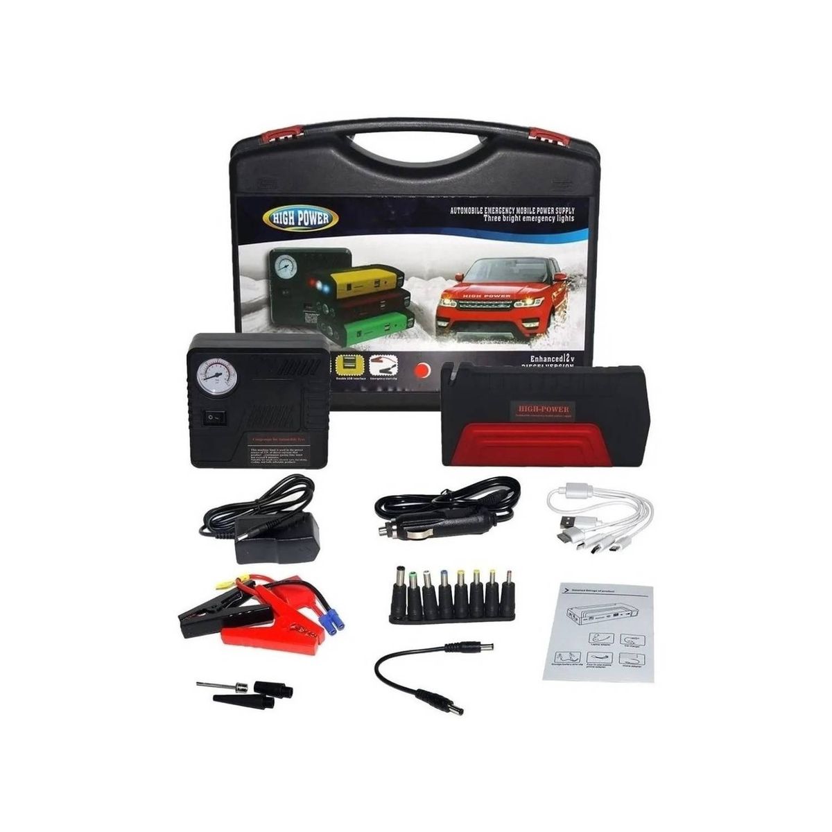 GENERICO - Partidor Cargador Powerbank Bateria Auto Inflador De Rueda