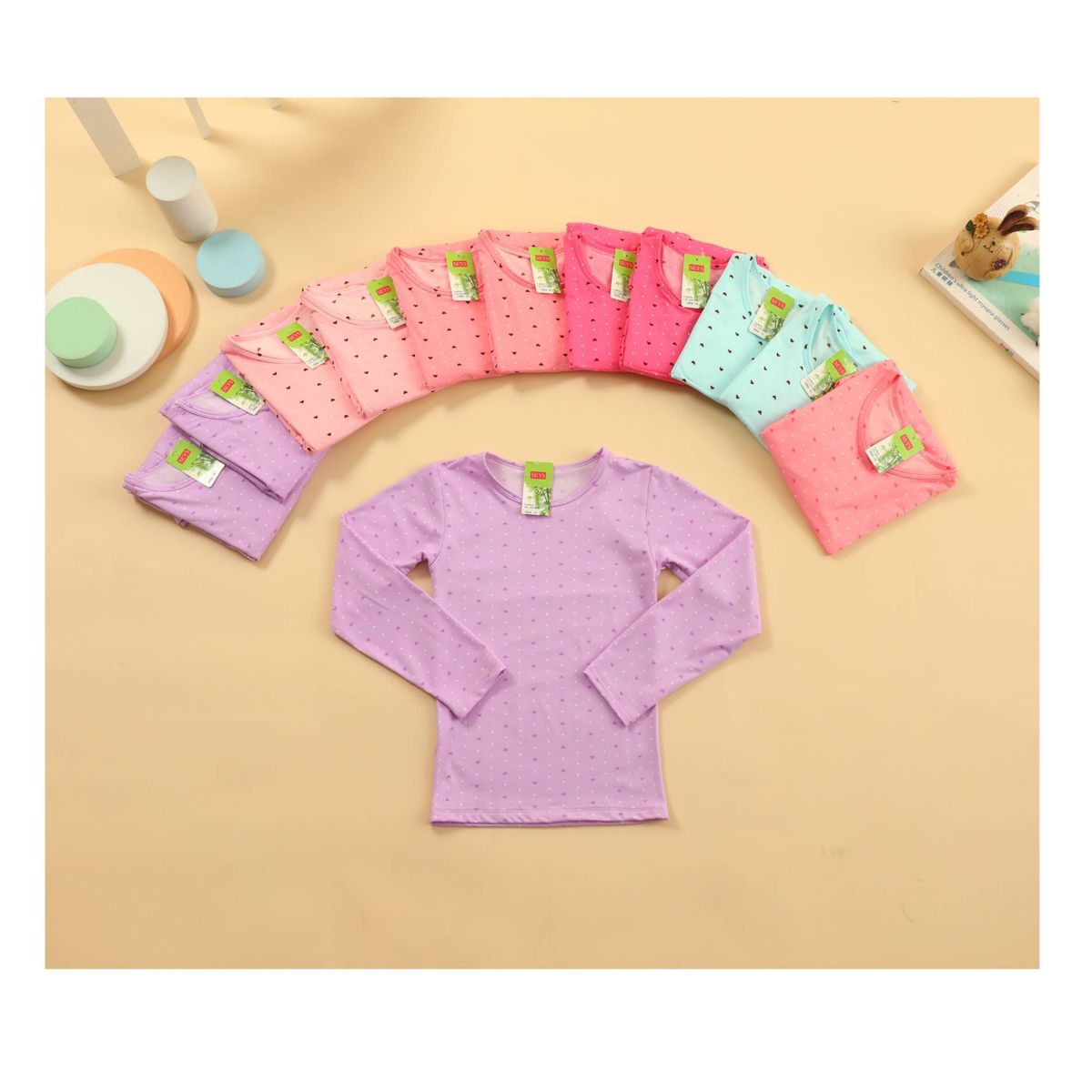 SEYS - POLERA CAMISETA NIÑA MANGA LARGA CARBONO BAMBÚ POLAR TERMICA  PACK 3