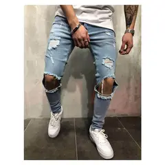 BLWOENS - Jeans casuales de moda para hombres - Azul
