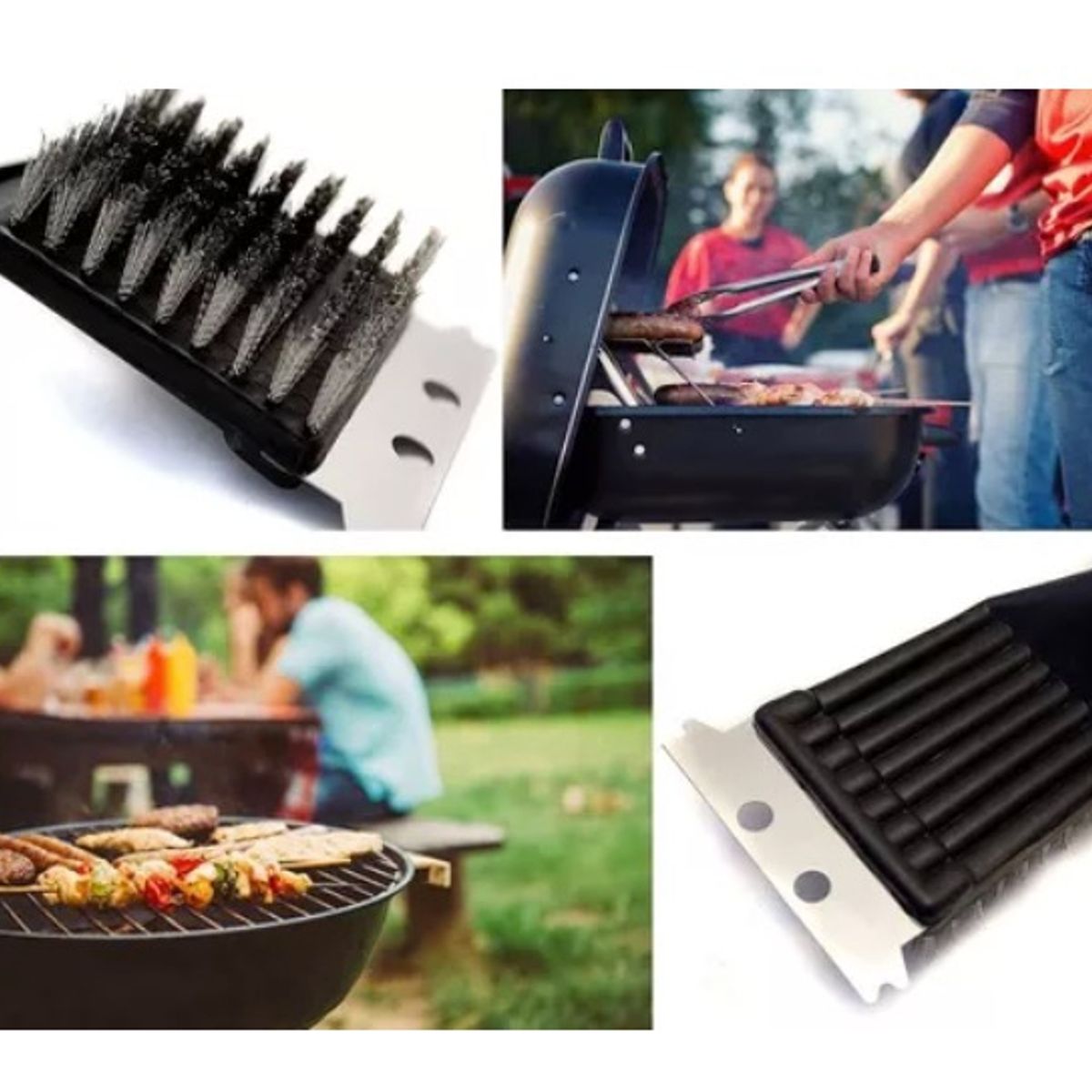 GENERICO - Cepillo Raspador Parrillero De Acero Inoxidable Y Plástico 30 cm