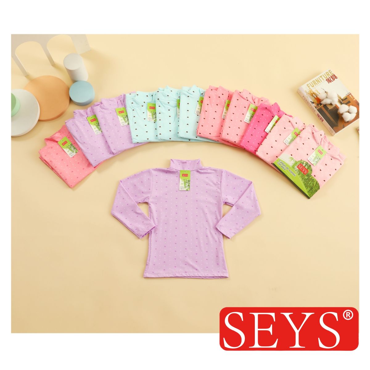 SEYS - POLERA BEATLE NIÑA MANGA LARGA CARBONO BAMBÚ POLAR TERMICA  PACK 3