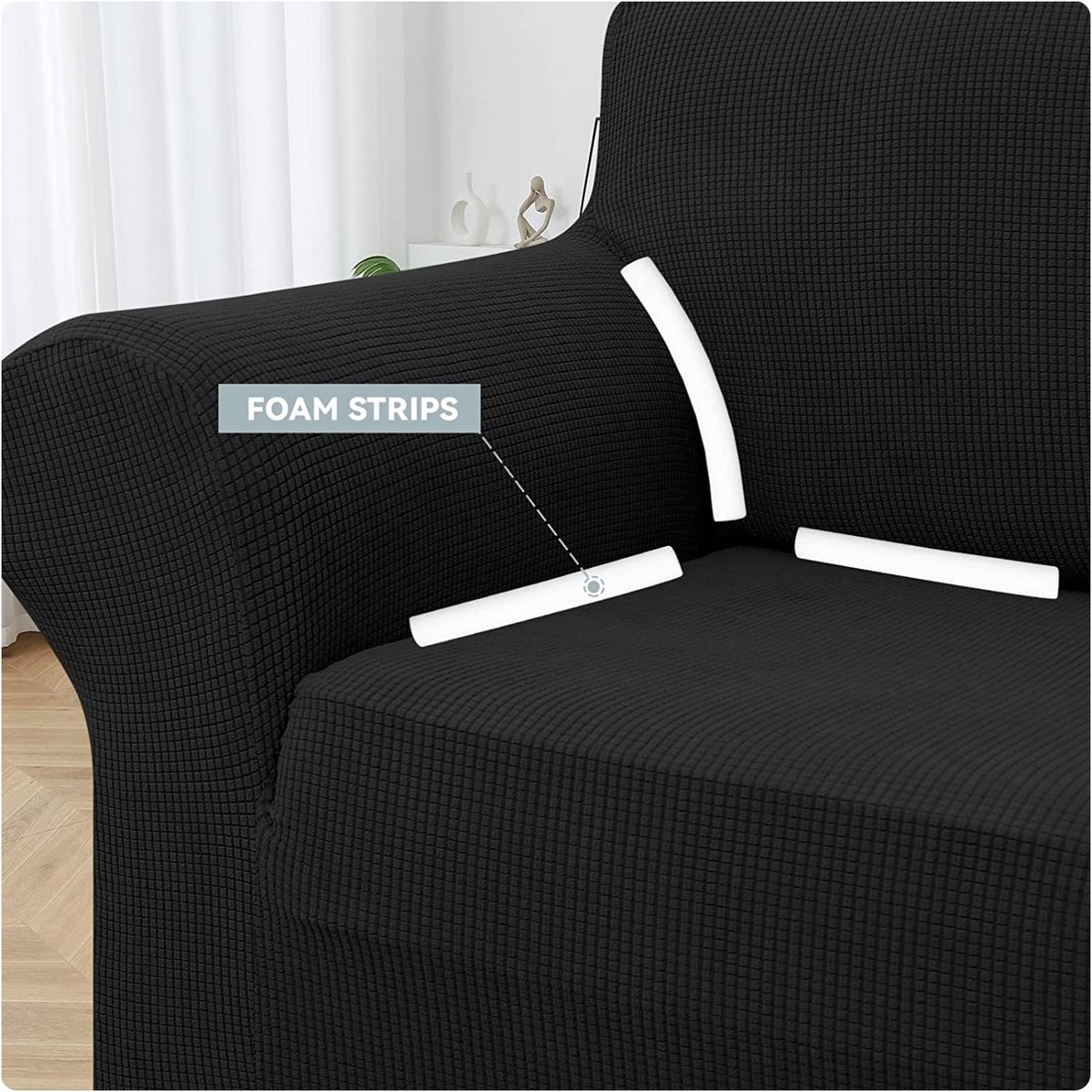 GENERICO - FUNDA CUADRILLE PROTECTORA PARA SILLON SECCIONAL TIPO L COLOR NEGRO