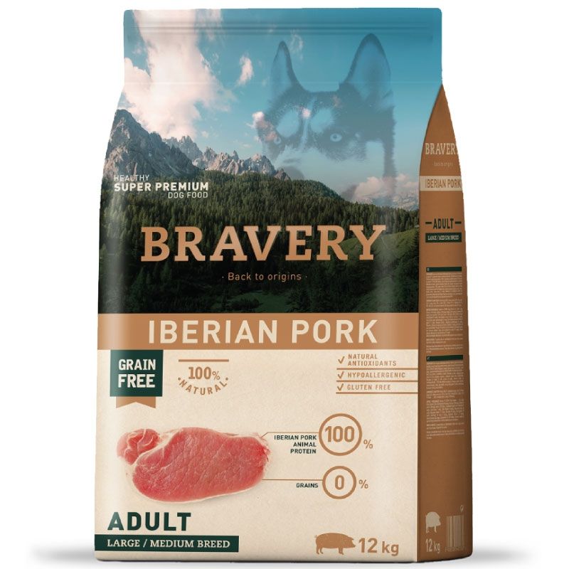 BRAVERY - Bravery Light Iberian Pork Adult MediumLarge Breeds 12Kg