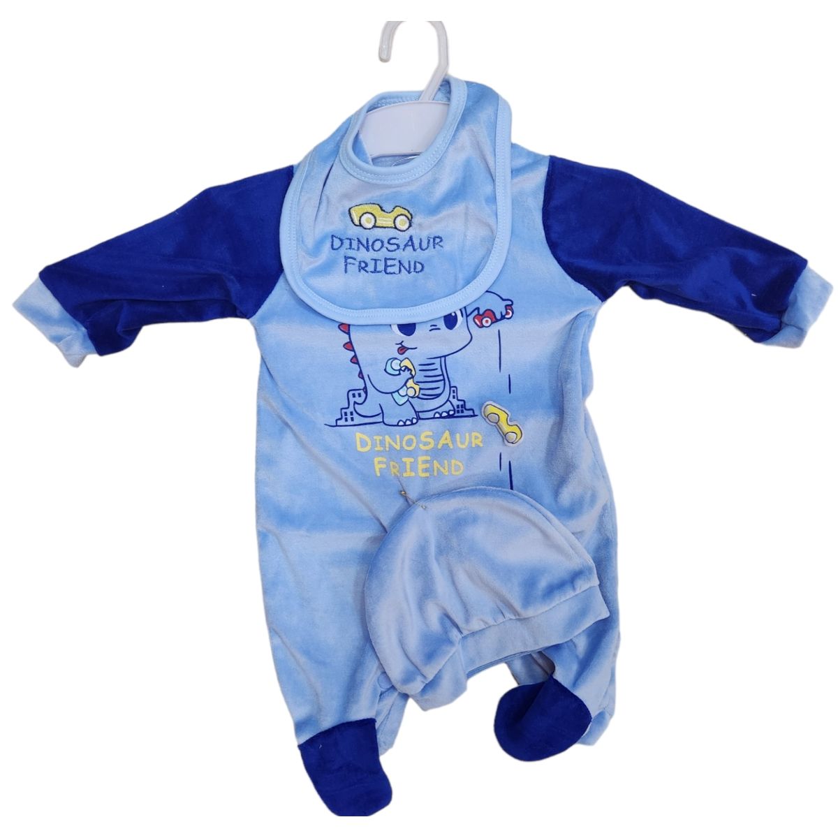 AGW - Set Osito Enterito Babero Gorrito Bebe Niño Plush