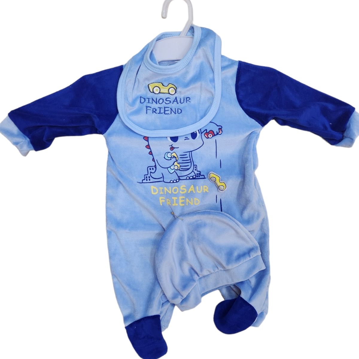 AGW - Set Osito Enterito Babero Gorrito Bebe Niño Plush