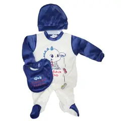 AGW - Set Osito Enterito Babero Gorrito Bebe Niño Plush