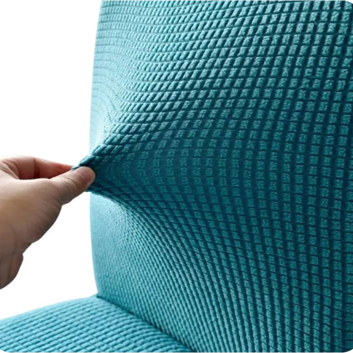 GENERICO - FUNDA CUADRILLE PROTECTORA PARA SILLON SECCIONAL TIPO L COLOR TURQUESA