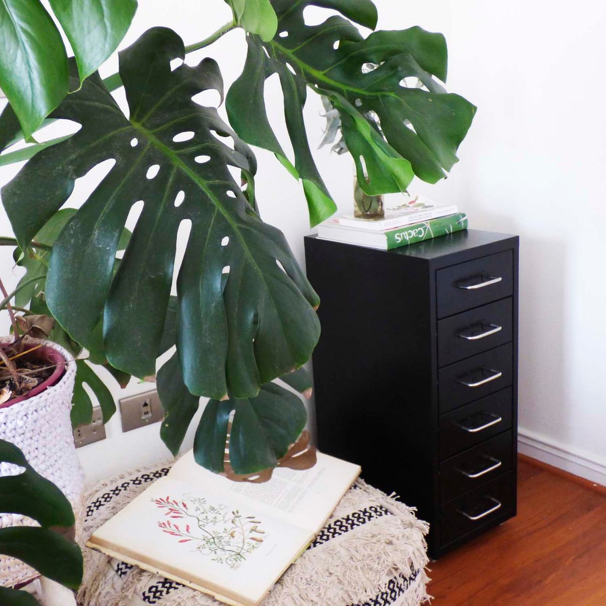 MOBITAT - Cajonera negra 6 cajones con ruedas Mobitat