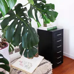 MOBITAT - Cajonera negra 6 cajones con ruedas
