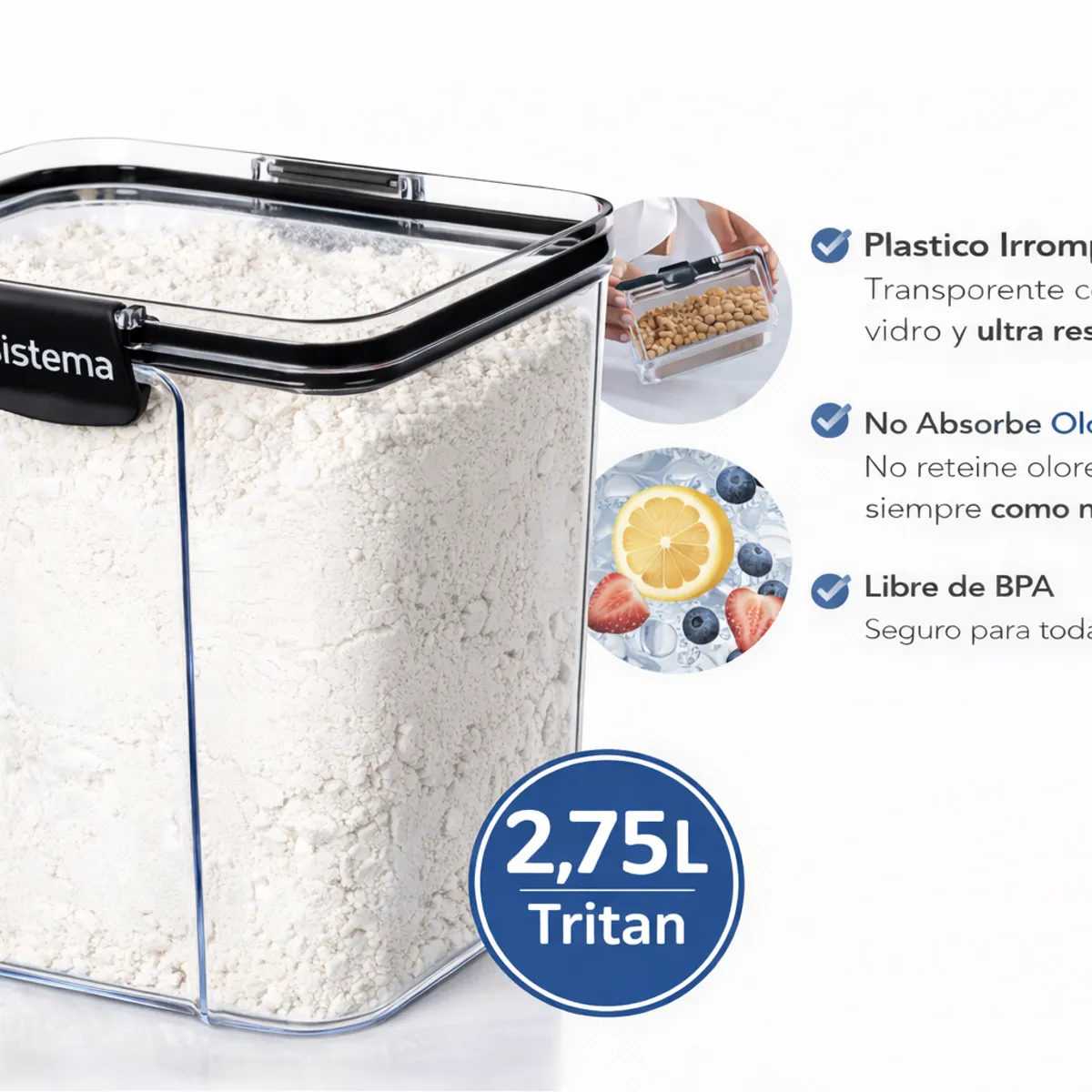 SISTEMA - Contenedor Hermetico Sistema Ultra de 2,75 Lts.- Fabricado en Nueva Zelandia.