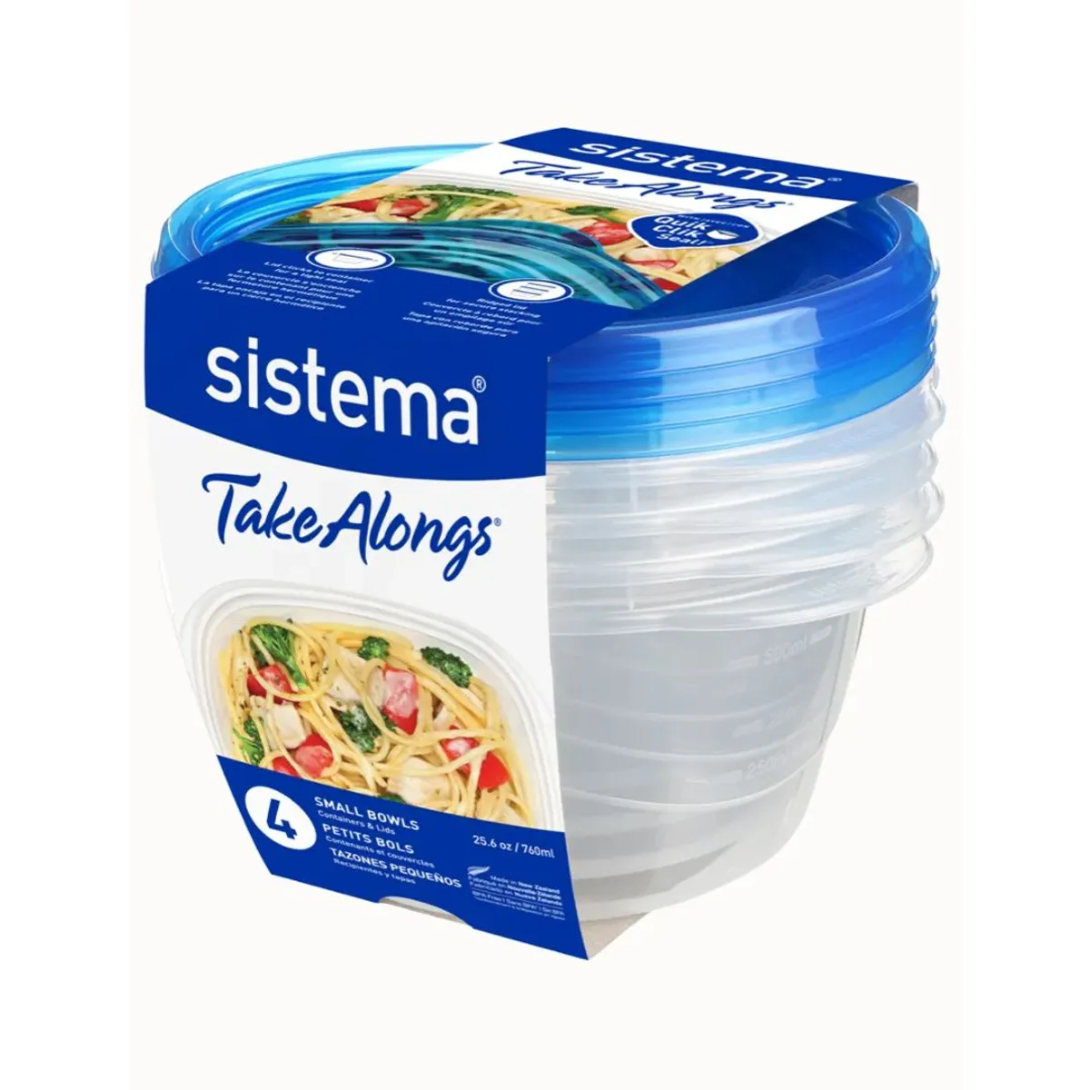 SISTEMA - Set de 4 Contenedores de 760 ml. - Fabricados en Nueva Zelandia.