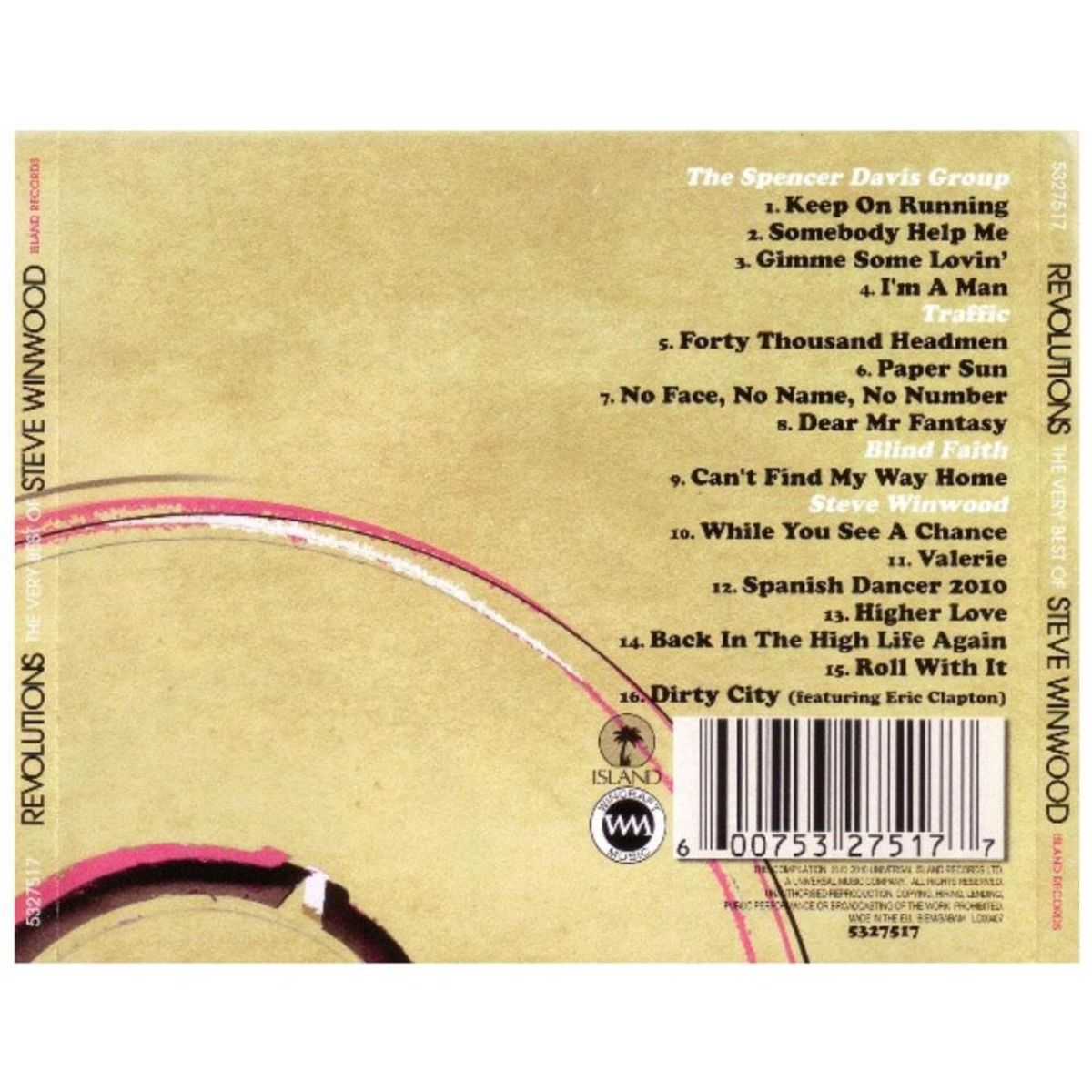 HITWAY MUSIC - STEVE WINWOOD - REVOLUTIONS VERY BEST CD HITWAY MUSIC