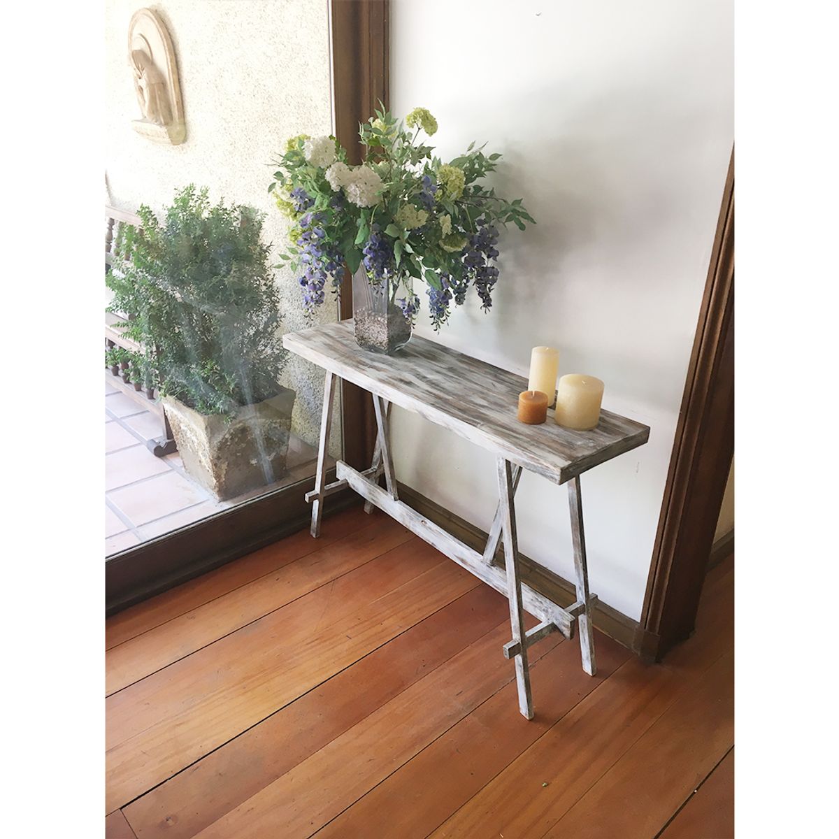 M&D MADERA & DECO - Arrimo Venecia Blanco avejentado decapado Marca MD