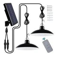 GENERICO - Lampara Solar Doble Colgante 240w Panel Solar Control