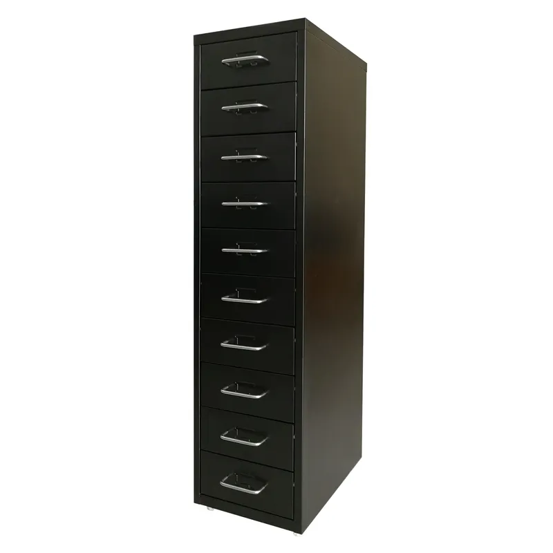 MOBITAT - Cajonera negra 10 cajones con ruedas Mobitat