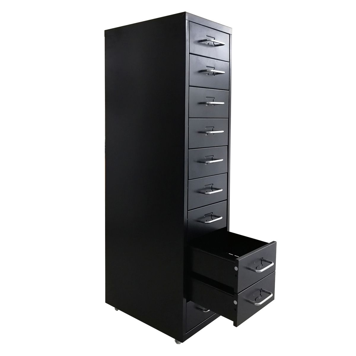 MOBITAT - Cajonera negra 10 cajones con ruedas Mobitat