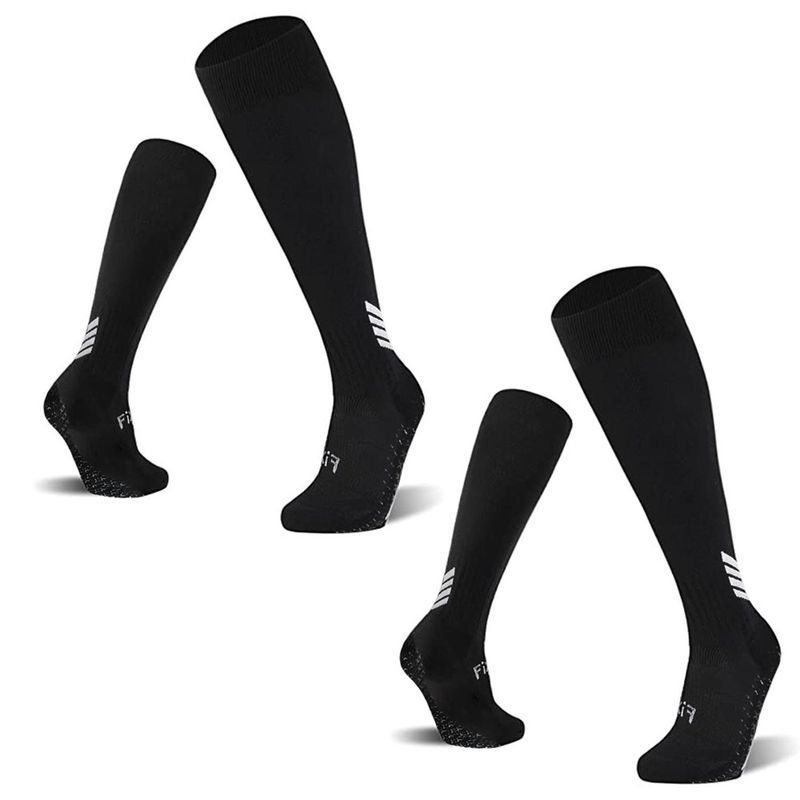 FITNICS - Medias De Futbol Deportivas Antideslizantes Fitnics 2 Pares - Negro