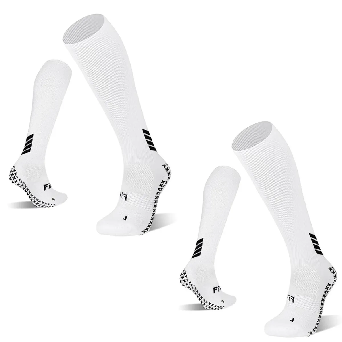 FITNICS - Medias De Futbol Deportivas Antideslizantes Fitnics 2 Pares - Blanco