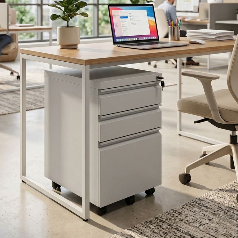 Cajonera Metalica para carpetas con ruedas y llave