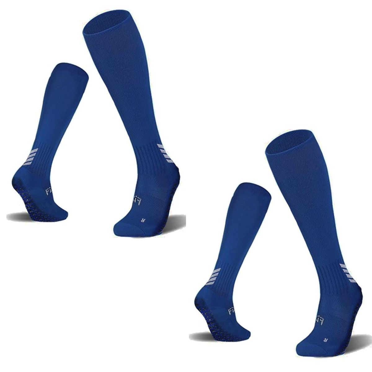FITNICS - Medias De Futbol Deportivas Antideslizantes Fitnics 2 Pares - Azul
