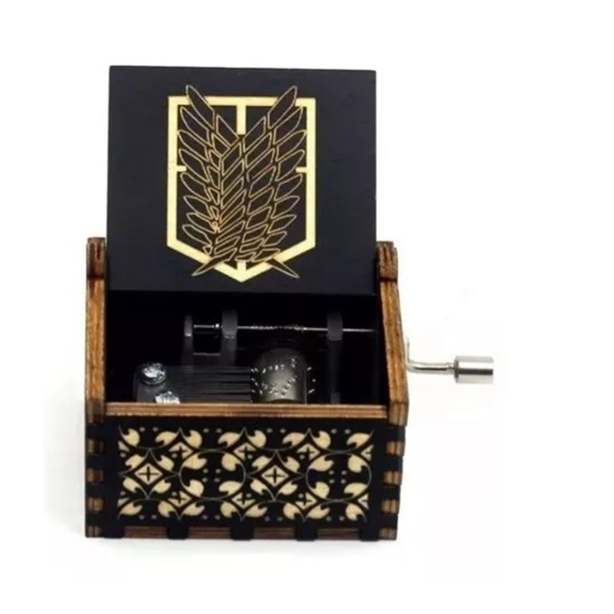 GENERICO - ATTACK ON TITAN Caja Musical de madera con manivela