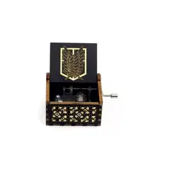 GENERICO - ATTACK ON TITAN Caja Musical de madera con manivela