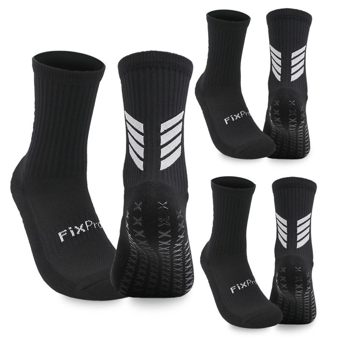 FITNICS - Medias Calcetas Futbol Deportivas Antideslizante X3 Fitnics - Negro