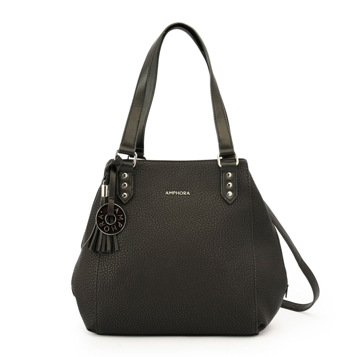 AMPHORA - Maru cartera dos asas tres divisiones negro