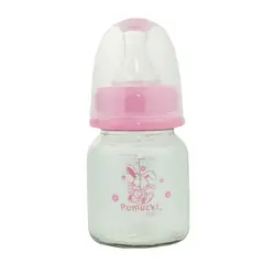 PUMUCKI - Mamadera de Vidrio para Recién Nacidos 60ml Rosado Niña
