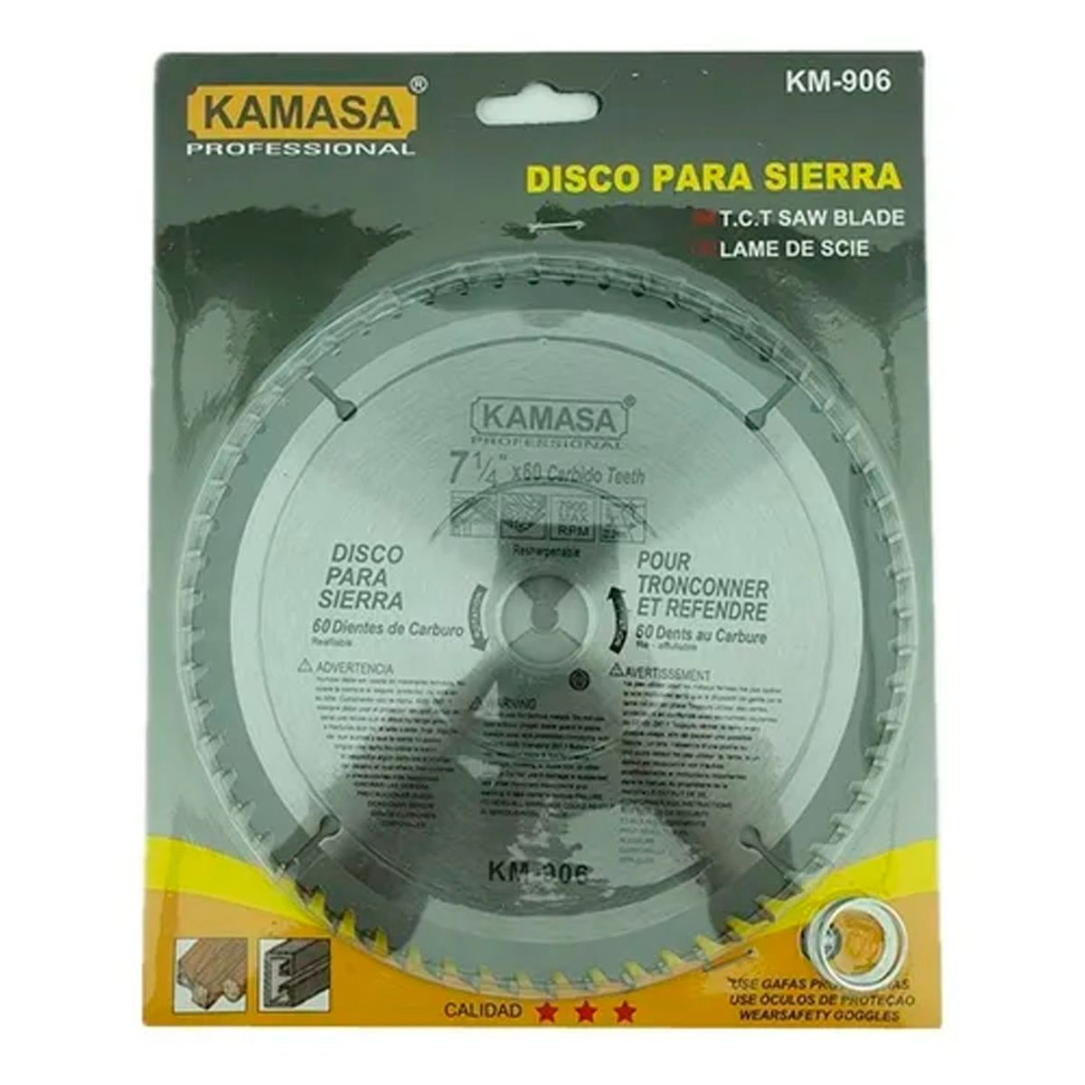 KAMASA - Disco De Sierra Circular 7 1/4 Pulgadas 60 Dientes Kamasa