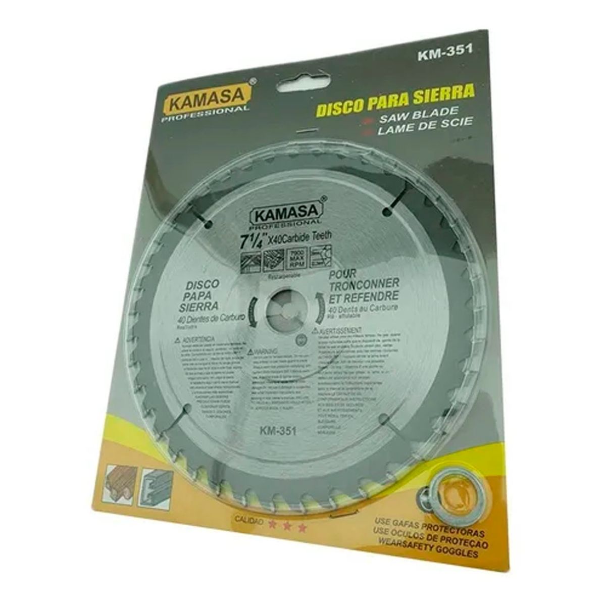 KAMASA - Disco De Sierra Circular 7 1/4 Pulgadas 40 Dientes Kamasa