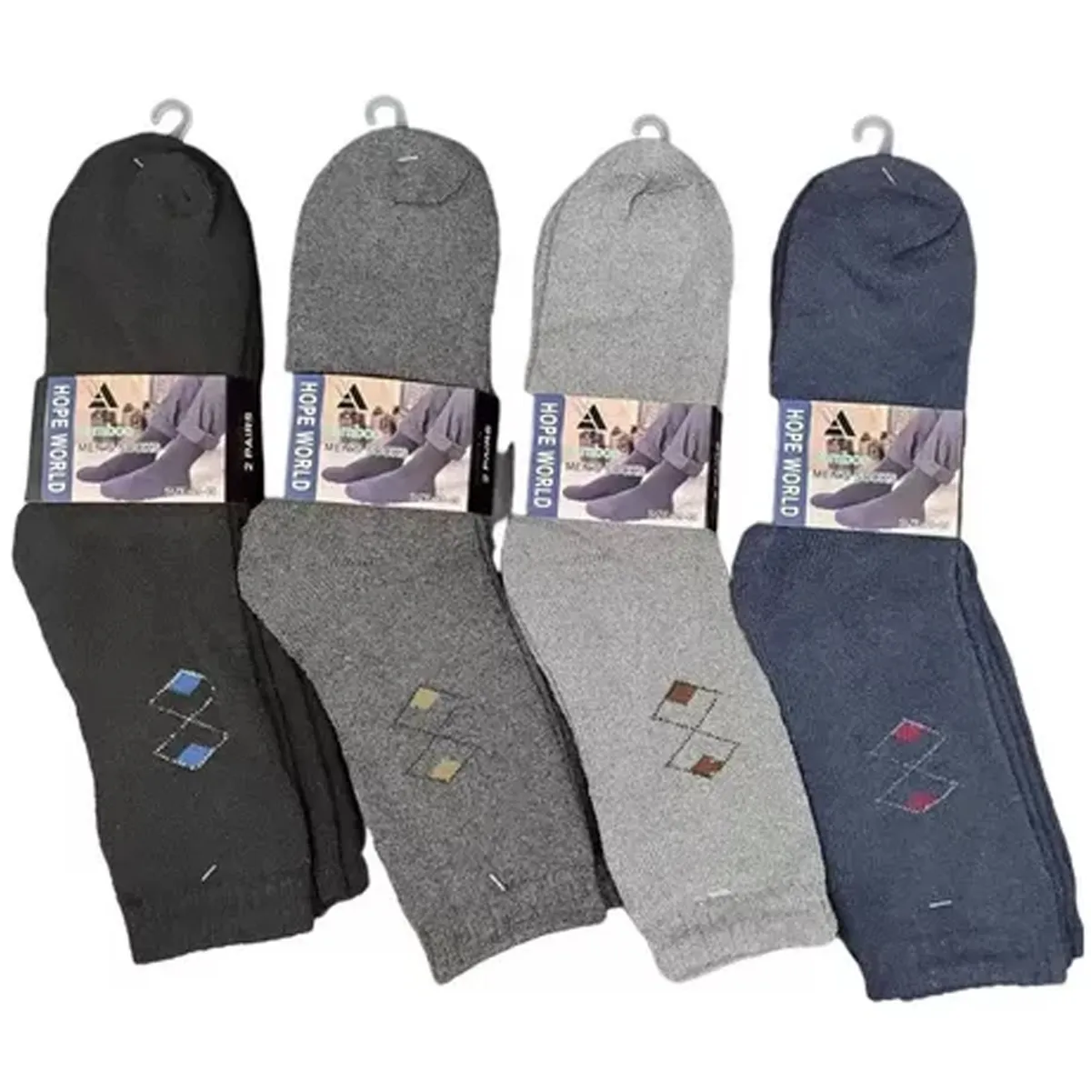 EVERSO - Pack 12 Calcetin Bambú Hombre Grueso Invierno Diseños