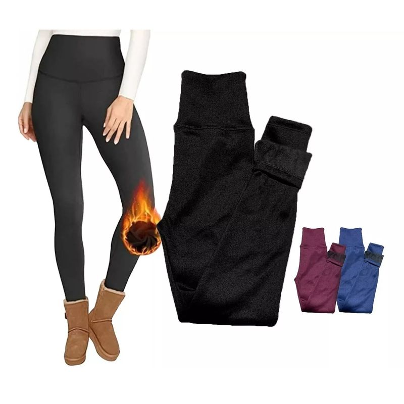 EVERSO - Calza  Mujer  Algodon Con Chiporro Para Invierno