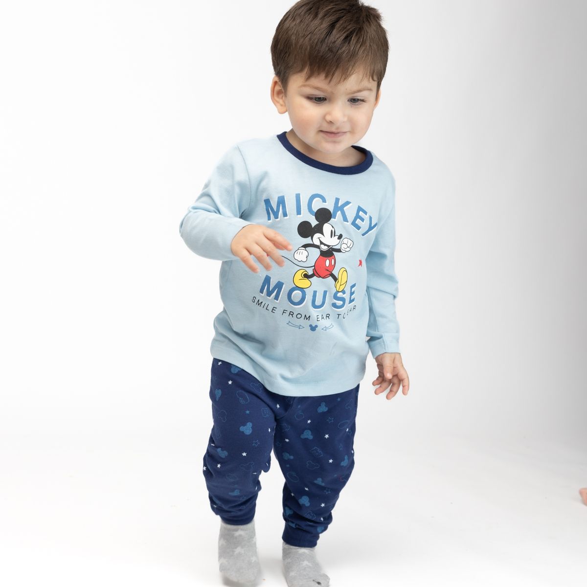 DISNEY - Pijama Niño Mickey Happy Walk Azul Disney