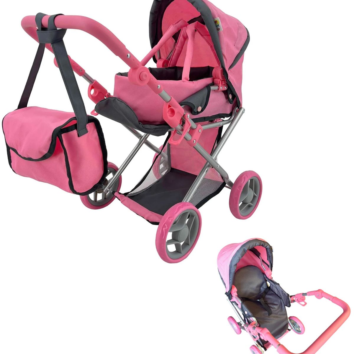 BESTOYS - Coche Muñeca Cuna Travel Y Bolso Bestoys Rosa