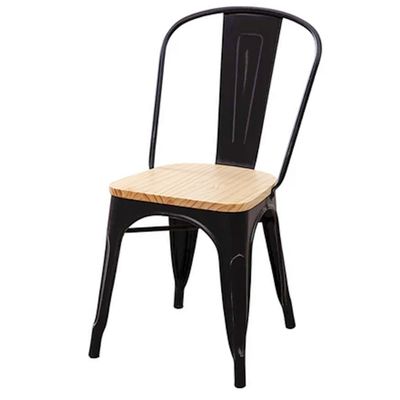 Imagen 2 del producto Set 4 Sillas Tolix Metal Con Asiento de Madera DETODOYMAS