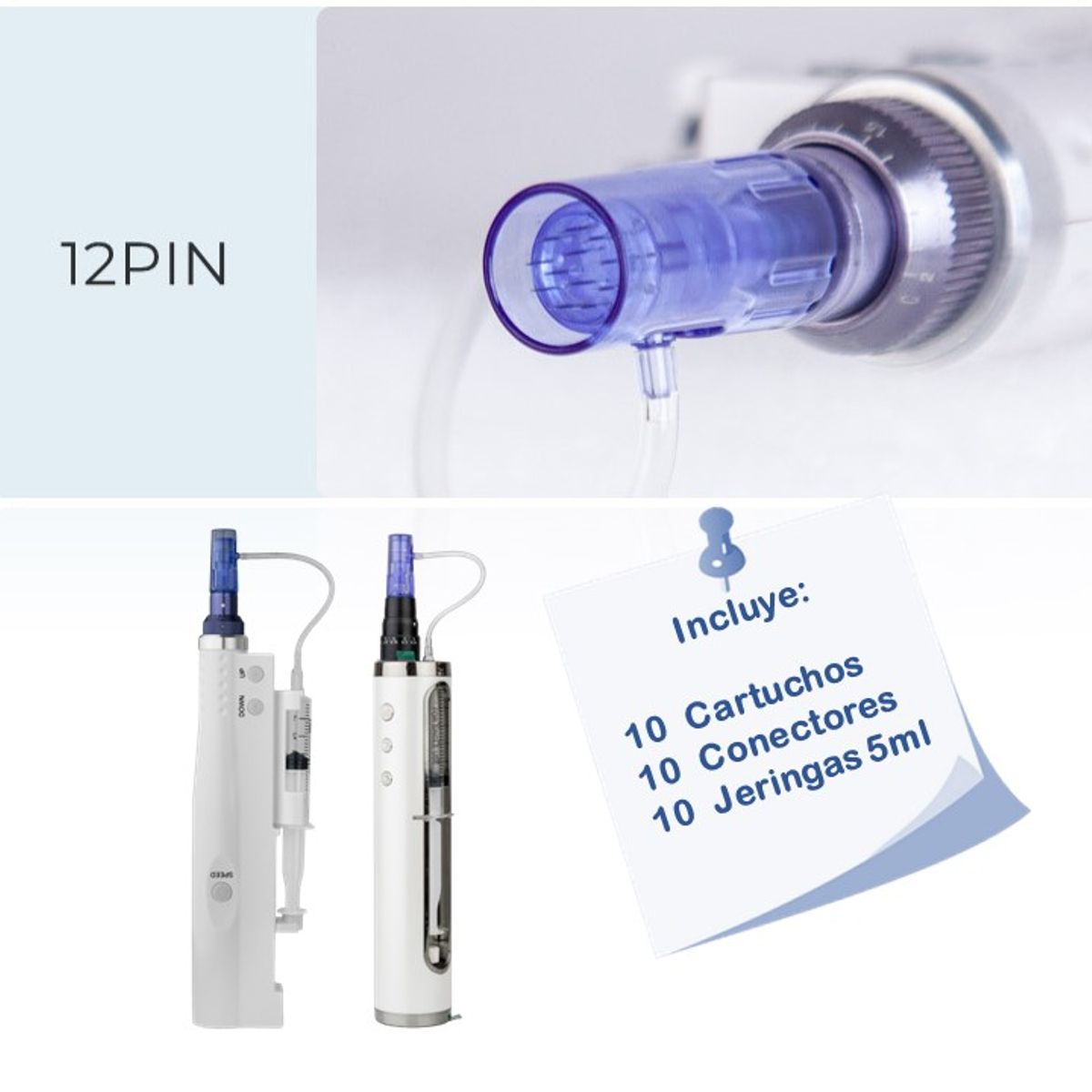 GENERICO - Cartucho Dermapen Inyector 12 Pines Pack 10