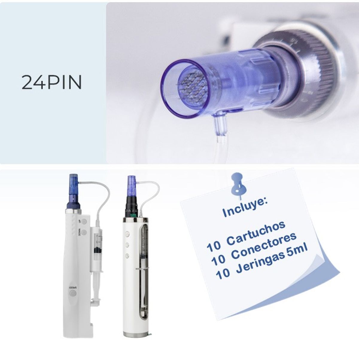 GENERICO - Cartucho Dermapen Inyector 24 Pines Pack 10