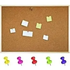 GENERICO - Pizarra De Corcho 60x90 Borde De Madera fijadores De Papel