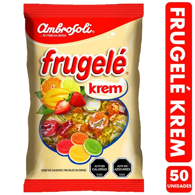 AMBROSOLI - Frugele Krem - Gomitas Bicapas Sabor Frutal Bolsa Con 50Un