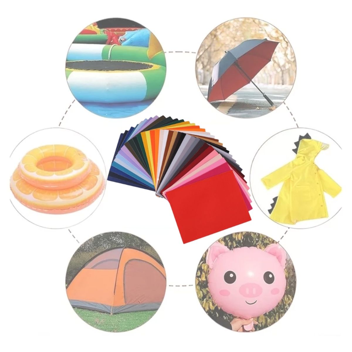 GENERICO - Parche Nylon Adhesivo Reparar Parkas Carpas Rojo