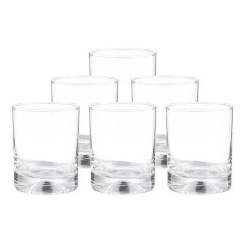 GENERICO - Juego 6 Vasos Bajos Manhatan Jugo Whisky Bebidas 340cc.