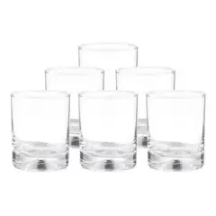 GENERICO - Juego 6 Vasos Bajos Manhatan Jugo Whisky Bebidas 340cc.