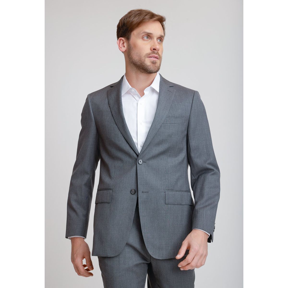 TRIAL - Chaqueta Hombre Formal Lana S100'S Liso Slim Mix&Color Marengo