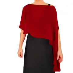 MARIA PASKARO - Tapado Capa Multiforma Catania Rojo Italiano Gasa - Rojo