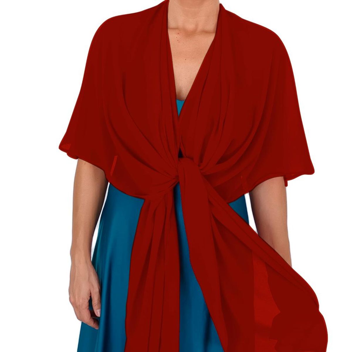 MARIA PASKARO - Tapado Capa Multiforma Catania Rojo Italiano Gasa Maria Paskaro