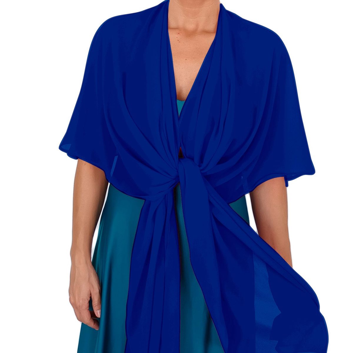 MARIA PASKARO - Tapado Capa Multiforma Catania Azulino Gasa Maria Paskaro - Azul Francia